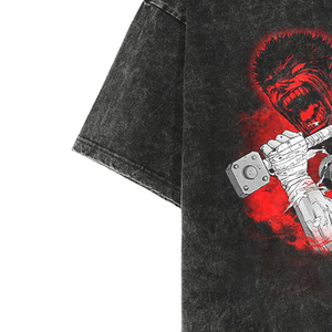 Dark Fantasy <b>Berserker</b> Graphic Acid Wash High Quality Oversized T <b>Shirt</b> - Product Image 2