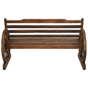 Panca da Giardino in Legno di Abete Massiccio con Intarsi Decorativi, Colore Marrone, per Uso in Patio - Product Image 4