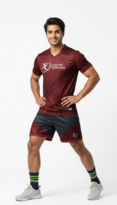 Ensemble maillot et short de volley-ball camouflage numérique orange brûlé personnalisé en gros, uniforme d'équipe respirant OEM, vêtements de sport par sublimation - Product Image 5