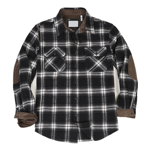 Chemise en flanelle à manches longues pour homme personnalisable, coupe ample, design à carreaux décontracté, respirante, tricotée, coupe-vent, douce - Product Image 1