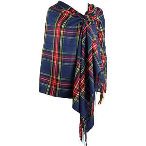 Manta Escocesa Tradicional de Tartán Rojo Marino Stewart para Traje de Kilt de las Tierras Altas OEM ODM - Product Image 1