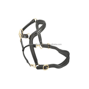 Anatomic Leather Halter High Comfort Quality Brass <b>Chrome</b> Hardware with 3 Snap <b>Hook</b> Black Brown Leather Horse Racing Halter - Product Image 6