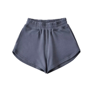 Shorts en tricot taille haute pour femmes, couleur unie, taille élastique, coupe régulière, décontracté, respirant, tissu en spandex et polyester - Product Image 4