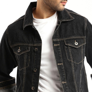 Chaqueta de mezclilla de estilo urbano para hombre, diseño patchwork, abrigo vaquero oversize con botones, prendas de abrigo. - Product Image 5