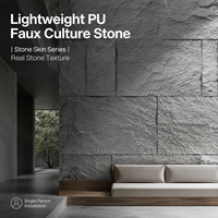 Panneau mural en pierre PU, revêtement extérieur en pierre artificielle légère en polyuréthane pour la décoration de la façade de la villa