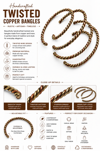 Pulseras de alambre de latón trenzado de cobre, hechas a mano, tipo brazalete abierto, joyería artesanal de moda para tiendas de boutique - Product Image 5