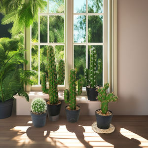 Realistico <span class=keywords><strong>Cactus</strong></span> artificiale in vaso Set Longstar fatto a mano finto <span class=keywords><strong>Cactus</strong></span> per la casa perfetto per lo Styling centrotavola ufficio giardino - Product Image 3