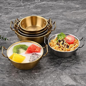 Tazón de acero inoxidable Bold Blossom con asa, estilo coreano, apto para lavavajillas, para servir arroz y comida, venta al por mayor. - Product Image 6