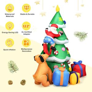 Albero di Natale Gonfiabile di 2,1 Metri con Luci LED, Decorazioni Natalizie da Esterno con Babbo Natale per la Stagione Festiva - Product Image 3