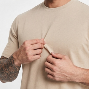 T-shirt classique en tricot pour homme, col rond, coton doux, manches courtes, respirant, séchage rapide, unisexe, décontracté, vente en gros directe d'usine - Product Image 4