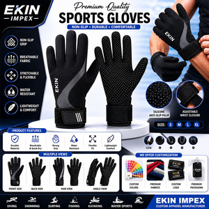 Guantes Deportivos Ekin de Dedo Completo, Cuero PU Antideslizante, Correa de Muñeca Ajustable, Unisex, Transpirables, para Todas las Temporadas - Product Image 6