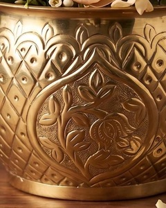 Durable Eco-Friendly Brass Metal Hammered Modern Customized Flower <b>Pot</b> Planter Vase Plant <b>Stand</b> ILAHI's ICOMP-13331 1kg Not - Product Image 3