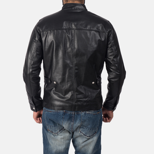 Veste en cuir pour homme, best-seller de la mode d'hiver, nouveau design avec col montant et motif de lettres sur le devant, veste confortable - Product Image 5
