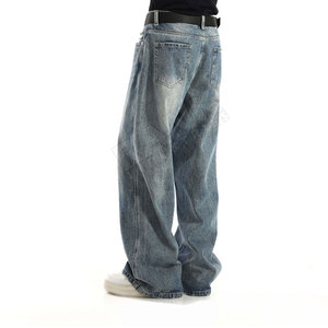 Prix d'usine – Jean baggy délavé pour homme, style streetwear, décontracté et tendance - Product Image 5