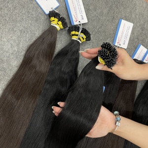 Extensions de cheveux humains Remy vietnamiens de luxe, lisses, noirs, à pointe en I, de haute qualité, double trame faite à la machine - Product Image 6