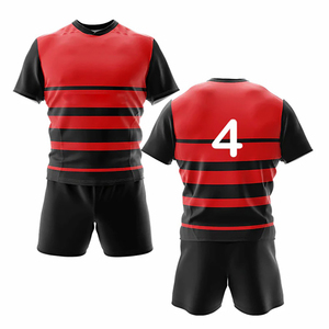 Uniforme de Rugby para Hombre de Manga Corta, 100% Poliéster Transpirable, con Logotipo Personalizado, Calidad Premium, Conjuntos Más Vendidos - Product Image 6