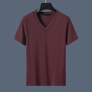 New Design T-shirts Short Sleeve Men V-Collar T-Shirt Plain Men's T-shirts - Product Image 3