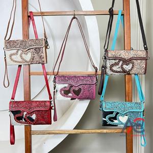 Sac à main mini pochette bandoulière en cuir véritable fait main pour femme, style western, en cuir de vachette, collection 2026, tendance et très demandé - Product Image 1