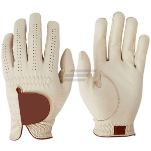 High Quality Custom Golf <b>Gloves</b> Genuine Leather OEM Wholesale Cabretta Leather Breathable Palm High <b>Grip</b> Sports Non-Slip Men's - Product Image 1