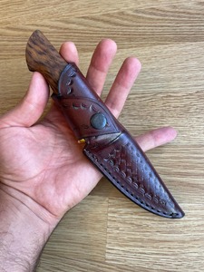 Couteau à lame pointue en acier inoxydable, manche en bois, épaisseur de 0,6 mm, lame simple non réglable, couteau de camping, DIY OEM - Product Image 6