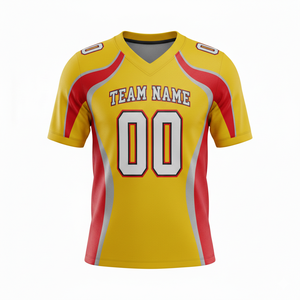 Camiseta de Práctica de Fútbol Americano Personalizada para Adultos, Manga Corta, Transpirable, Opción de Talla Grande, Cuello en V, 100% Poliéster - Product Image 1