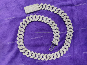 Cadena de Eslabones de Diamante Moissanita para Hombre y Mujer, Cadena de Eslabones Cubanos de Alta Calidad, 20mm, Último Diseño Hip Hop - Product Image 2