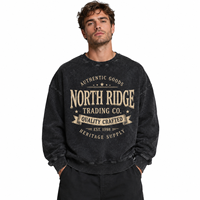 Nouveauté 2026 Sweat à capuche en coton molletonné French Terry 360 g/m² épais, style streetwear, délavé à l'acide, avec impression graphique sérigraphiée et effet vieilli