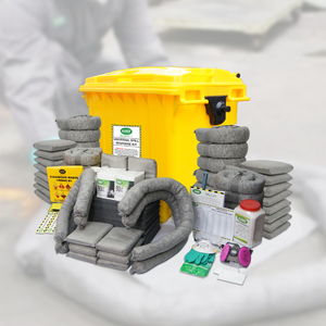 SABER Universal Eco-Friendly Spill Response Kit 660L Grey Wheeled Container Industrial Hazmat Control 100% Polypropylene - Product Image 2