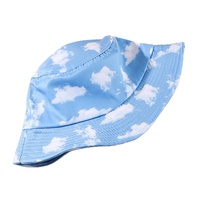 Topi Bucket Desain Bordir Langit Biru Awan Putih, Trendi, Pelindung Matahari Musim Panas, Untuk Aktivitas Luar Ruangan & Memancing, Logo Custom, Bahan Bernapas