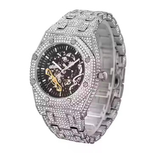 <b>Rainbow</b> Stone Moissanite Diamond Luxury Watch with Frosted Finish and Bling Jewelry Design Handcrafted Moissanite Diamond - Product Image 3