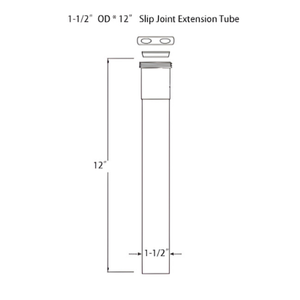 PTB0010 1-1/2 "OD * 12" Longueur Slip Joint Extension Bras Tube - Product Image 2