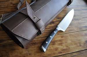 Bolsa de Herramientas Portátil Ligera de Cuero Genuino, Estuche Enrollable para Lápices de Cuero Auténtico, Bolsa de Herramientas Enrollable Multiusos Clásica - Product Image 3