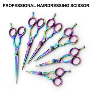 Ciseaux de coiffure professionnels en acier inoxydable 440C pour droitiers, ciseaux de barbier de salon ultra-affûtés avec repose-doigts détachable - Product Image 4