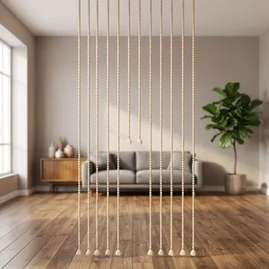 Wood Bead <b>Curtain</b> With Tassels Minimalist Hanging <b>Room</b> <b>Divider</b> For Living <b>Room</b> Indoor Decor - Product Image 4