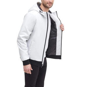 Men's Lightweight <b>Waterproof</b> Zipper Jacket with Hood <b>Warm</b> Windproof Outdoor Rain Jacket Casual Travel Workwear Coat Custom Logo - Product Image 5