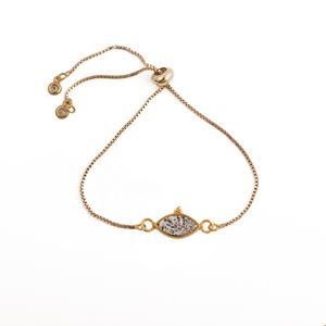Pulsera Ajustable de Latón Chapado en Oro con Piedras Preciosas para Mujer, Diseño Moderno con Bisel en Forma de Marquesa, Pulseras Hechas a Mano - Product Image 3