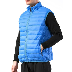 2026 Latest Wholesale High Quality Custom Made Mens <b>Quilted</b> Polyester Wadding PU Leather Waterproof <b>Winter</b> Puffer Vest Waistcoat - Product Image 4