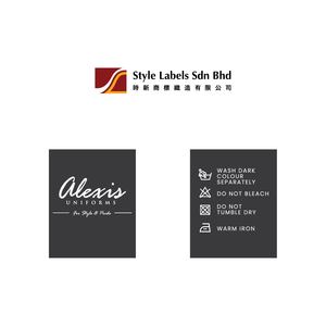 ป้ายดูแลรักษาเสื้อผ้าแบบสั่งทำ สีดำ ผ้าซาตินสองชั้น พิมพ์ซิลค์สกรีน คุณภาพดี ราคาประหยัด ซักได้ - Product Image 2