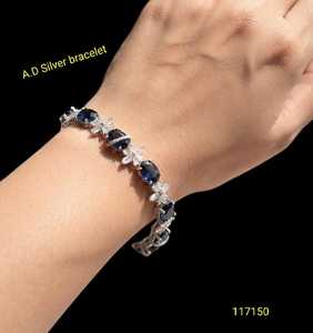 สร้อยข้อมือดีไซน์เนอร์หินรีสีชมพูเคลือบสีเงินสุดหรูสำหรับผู้หญิงงานแต่งงานงานเลี้ยงครบรอบชุดเครื่องประดับแฟชั่น - Product Image 4