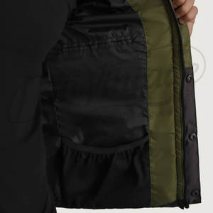 Veste matelassée personnalisée pour homme, vert olive contrastant, multi-poches, à capuche, parka d'hiver, chaude, matelassée, utilitaire, cargo, pour l'extérieur - Product Image 5