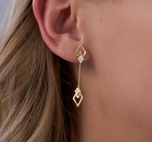 Boucles d'oreilles créoles classiques en or 14 carats avec diamant de laboratoire certifié IGI, style vintage, pour femme, bijoux de luxe, cadeau d'anniversaire - Product Image 4