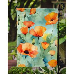 Californie coquelicots aquarelle jardin drapeau multicolore boîte aux lettres décoratif cour drapeau bannière Patio illustration pour parterres de fleurs taille - Product Image 3