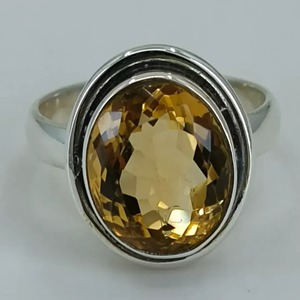 Citrine 925 Sterling Silver <b>Boho</b> Statement Promise <b>Ring</b> for Women Yellow Gemstone 10 x 12 mm Oval November Birthstone Month - Product Image 6