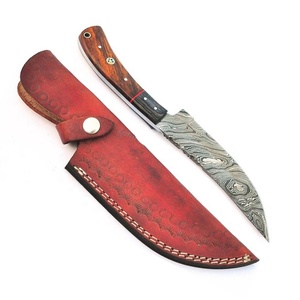 Cuchillo de filetear artesanal Viking Art, hoja de acero de Damasco, punta caída, mango de madera, cocina, bricolaje, ODM, OEM - Product Image 1