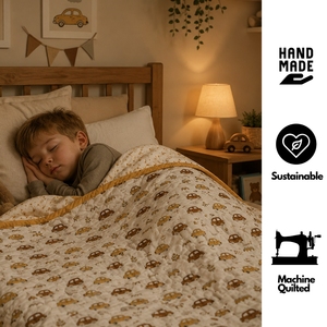 Juego de Edredón para Bebé de Algodón Estampado a Mano de Jaipur, Hipoalergénico, Súper Suave, Lavable a Máquina, Ecológico, Ideal para Viajes - Product Image 2