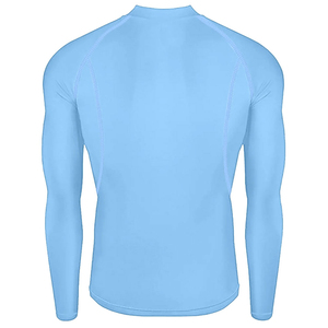 Combinaison de compression pour homme à sublimation, manches longues, col rond, séchage rapide, respirante, extensible dans quatre directions, sans coutures, taille haute, Spandex/Nylon - Product Image 5