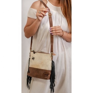 LW Handcrafted Vintage Dress Style Cowhide Fur <b>Sling</b> <b>Bag</b> Lady's Summer Fringe Leather Handbag Hand Leather <b>Bags</b> - Product Image 5