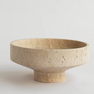 TRAVERTINE <b>NARROW</b> BOW Handmade Minimalist travertine Bowl - Product Image 3