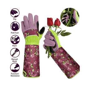 Custom Floral Rose Pattern <b>Long</b> Cuff Gardening <b>Gloves</b> Breathable Protective Work <b>Gloves</b> For Women Yard Garden OEM ODM - Product Image 4