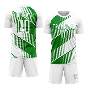 ชุดเสื้อฟุตบอลสีเขียวแบบซับลิเมชั่นสั่งทำพิเศษ แขนสั้น คอกลม ระบายเหงื่อได้ดี ผลิตจากโพลีเอสเตอร์ สำหรับผู้ใหญ่ ใส่ได้ทุกเพศทุกวัย ทุกฤดูกาล - Product Image 4